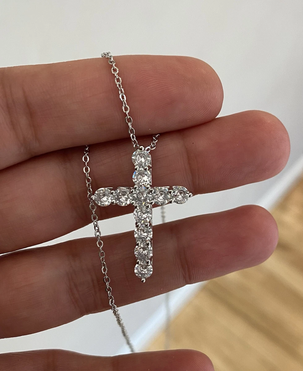 Women's platinum 2024 cross necklace