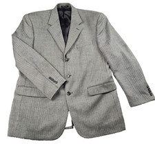 VTG Chaps Ralph Lauren Mens 44R 100 Wool Herringbone Blazer Sport Jacket EUC