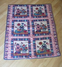 42  X 51  Hand Quilted Patriotic Country Cabin Wall Hanging / Lap / Baby Blanket