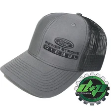 Ford Powerstroke richardson 112 hat truck Charcoal GRAY black mesh snap back 