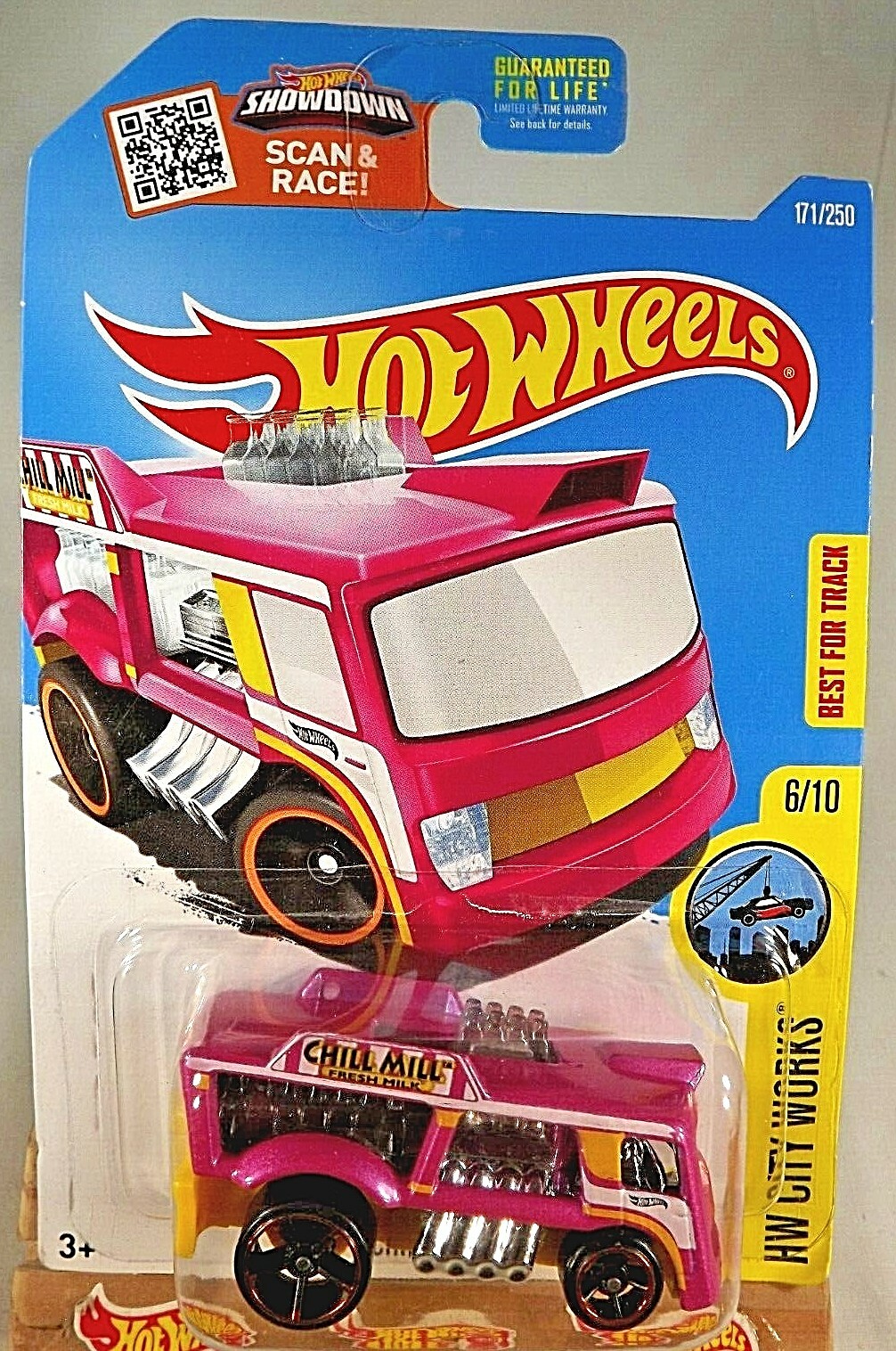 2016 Hot Wheels #171 HW City Works 6/10 CHILL MILL Pink Variation w/Black OH5 Sp