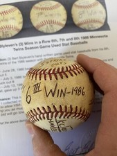 Bert Blyleven Game-Used Hand-Written Stat Baseball (Blyleven LOA)