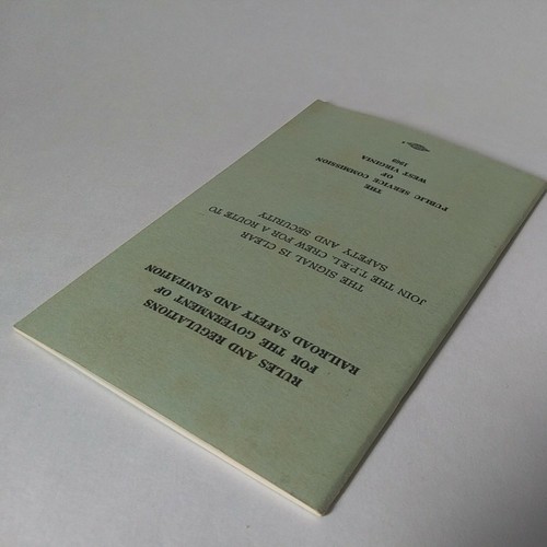 1969 "West Virginia Rules and Regulations For Railroad Safety & Sanitation" GD - Picture 5 of 12