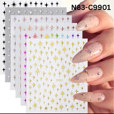 3D Star Nail Stickers-Design Decals for Nails, Nail Art Design Decoration Access