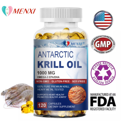 Antarctic Krill Oil 1000mg -with Omega-3 EPA, DHA, Astaxanthin and Phospholipids