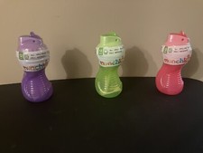 Munchkin Mighty Grip Flip Straw Cup Multicolor 10oz, Bundle Of 3.