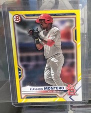 2021 Bowman ELEHURIS MONTERO /75 YELLOW Refractor SP Cardinals