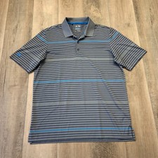Adidas Polo Shirt Men Large Gray Golf Climacool Short Sleeve Performance Stretch