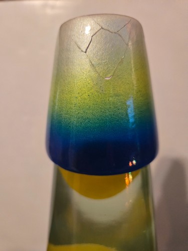 Lava Lite Lava Lamp Celestial Sun Moon Base Ceramic Series II Yellow Lava 1999 - Picture 2 of 6