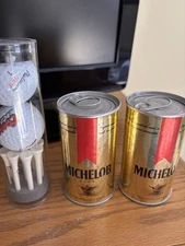 Beer Related Golf Ball Cans And Sleeve, Coors Michelob