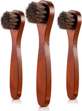 Set 3 cepillos aplicadores crin caballo para lustrar y limpiar cuero botas