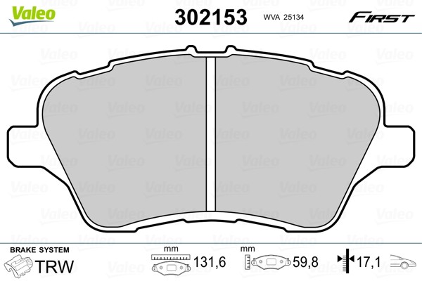 Fits VALEO 302153 HAM PADS. FIRST   ⭐UK Stock⭐