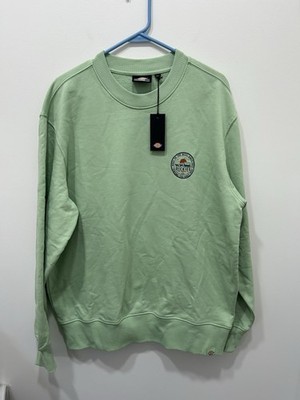 Dickies Sweatshirt Men s Large Green NWT Logo Oversized Pullover Crewneck Cotton