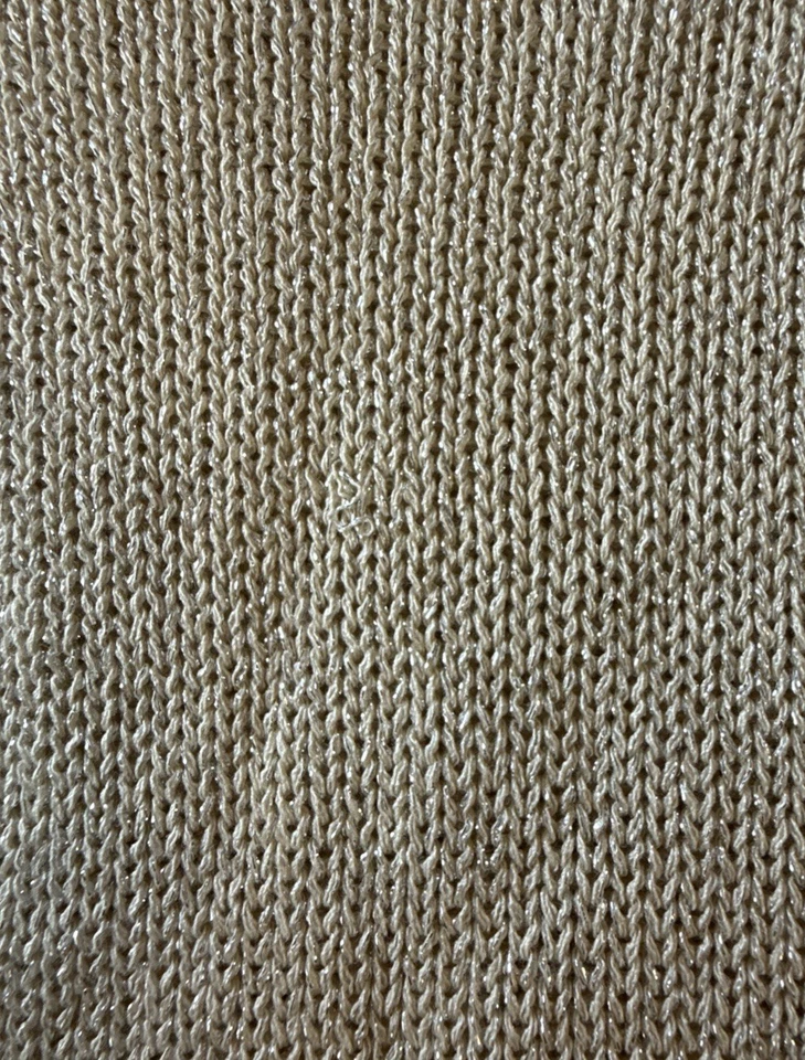 Vince Camuto Metallic Knit Sweater Top Medium Pale Sand Gold Shimmer Party NWOT - Image 4 of 4