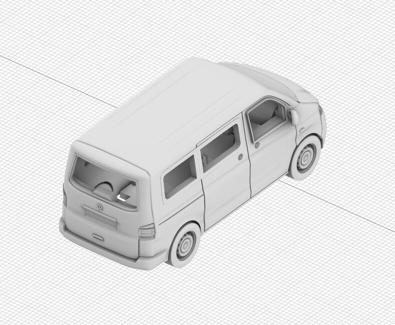 3D Printing 1/72 Volkswagen  European van  T5 car model Unpainted - Image 2 of 4