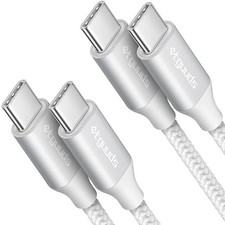 etguuds White Long USB C to C Cable 10ft, 2-Pack, 60W USBC