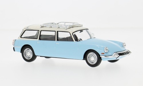 Ixo IXOCLC609N.22 - 1/43 - Citroen Id 19 Break, Hellblau/Weiss, 1960 - Neu-image