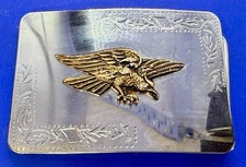 American Eagle Flying Diving Hunting on Reflective Two Tone Western Belt Buckle