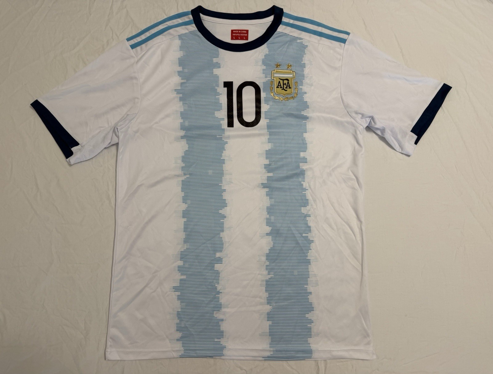 Argentina 2019 Home Jersey ft the number 10 for Messi (REPLICA) Size Large
