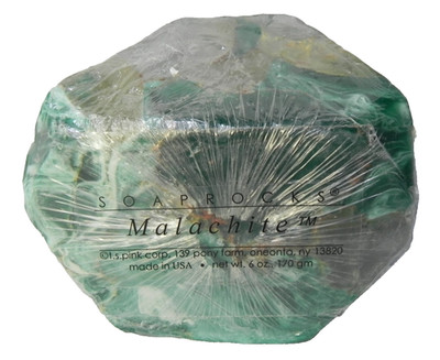 SoapRocks Malachite Gemstone Soap Bar 6 oz Green Sealed Crystal Bath
