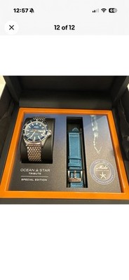 Mido Ocean Star Tribute Special Edition Diver Watch Blue 2 Straps