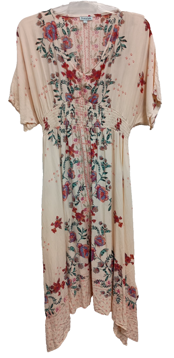 peach asymmetrical maxi dress Peach Blossom Maxi Dress 1XL main image 1