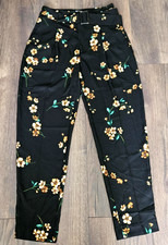 Mango MNG Womens Suit Casual Dress Trousers & Belt Floral UK 14 USA 10 EUR 42