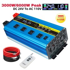 3000W 6000W Pure Sine Wave Power Inverter DC 24V To AC 110V 120V Car Converter