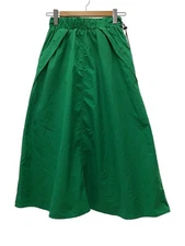 WILDTHINGS Nylon Long Skirt M Green Solid Used