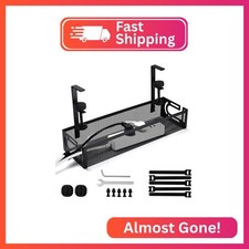 Under Desk Cable Management Tray Small   Clamp-Mounted Wire Organizer  Cord Man