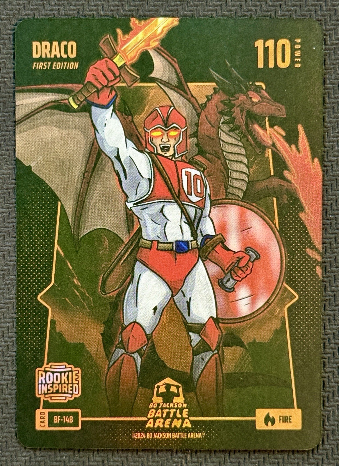 2024 Bo Jackson Battle Arena BATTLEFOIL Fire Draco BF-148 Drake Maye 1st Edition