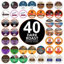 Dark Roast Coffee Pod Variety Pack for Keurig - Bold 40 Count, Compatible K Cups