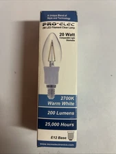 Pro-elec 2w LED Filament Clear Light Bulb 20 Watt 120V  3-pack