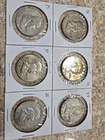 Lot of 6 Franklin HalfDollars, 1959-1963, 90% Silver, 2.17 ounces of pure silver