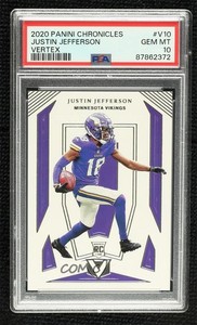 2020 Panini Chronicles Vertex Justin Jefferson #V-10 PSA 10 GEM MT Rookie RC