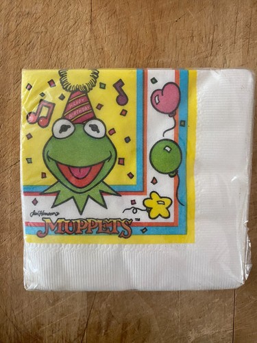 VTG Deadstock NOS Birthday Party Napkins (48) Jim Henson Muppets Kermit the Frog - Picture 6 of 6