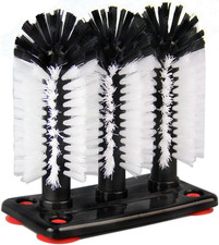 Water Bottle Cleaning Brush Glass Cup Washer with Suction Base 3 Head