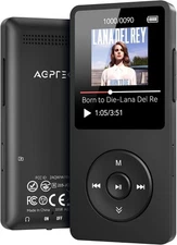 AGPTEK A02 MP3 Player with Bluetooth 5.3, 1.8 inch Screen 64GB, Black 