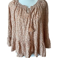 Hippie Rose Toffee Ditsy blouse top - peach f...