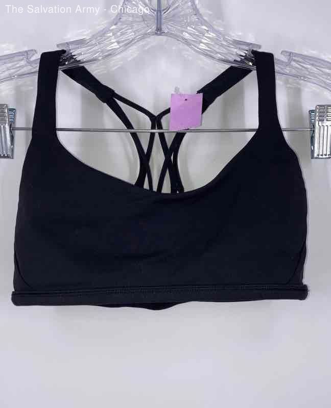 Lululemon Womens Black Wireless Activewear Crossback Sports Bra Size XXS