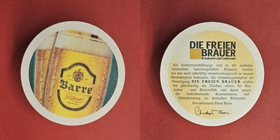Barre Braukunst und Lebensart Brauerei Bierdeckel Bier