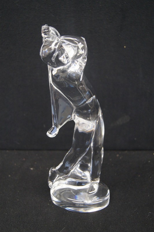 BACCARAT Crystal Golfer Figurine 9.5" FRANCE