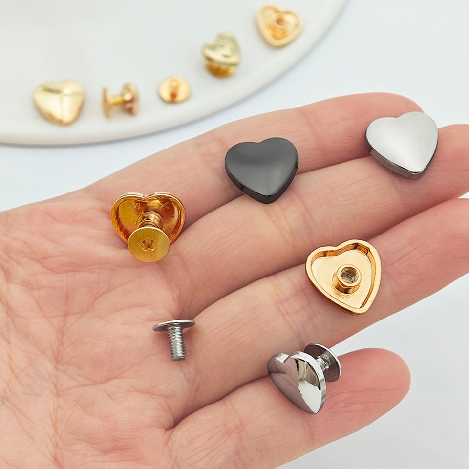 Rivet Kit 20Pcs Fine Workmanship Heart Rivets Crossing Screw For Belts ...