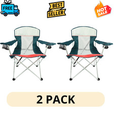 2 Pack Ozark Trail Oversized Mesh Camping Chair with Carry Bag and Cup Holders