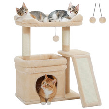 Safe and Stable Cat Tree 27Inches Cat Tower with Cozy Top Perch, Private Cat Con