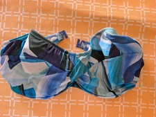 Fantasie Aquada Bikini Bandeau Top 38FF High Waisted Crossover Bottoms XXL Used