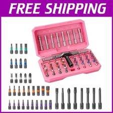 42-in-1 Ratchet Screwdriver Set - Magnetic Drive, Pink