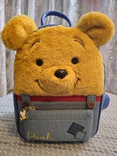 Disney Winnie the Pooh Plush Mini Backpack Her Universe HT Blue Fuzzy Bear