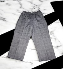 BLAIR Black White PLAID Pull-On ANKLE Pants ELASTIC WAIST Pockets Women's Medium