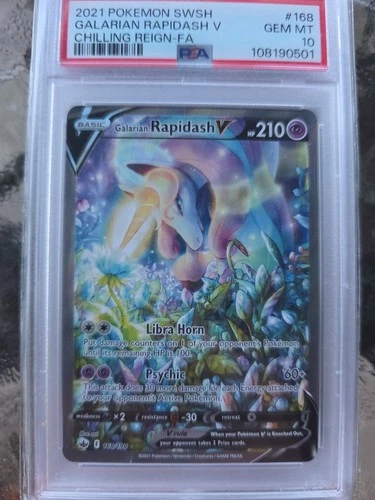 PSA 10 GALARIAN RAPIDASH 168 CHILLING REIGN ALT ART SWORD & SHIELD POKEMON